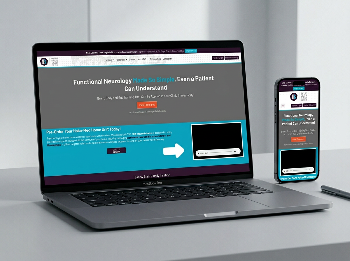 Barlow Brain & Body Institute brand case study showing website and visual identity